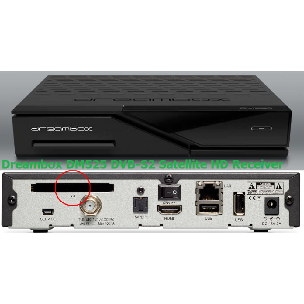Noir Dreambox DM525 1 x DVB-S2 HD Récepteur numérique avec 1 x Module CI 