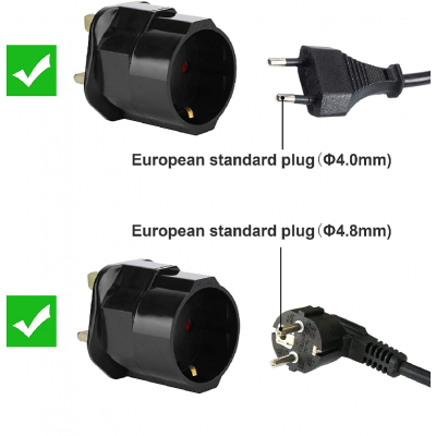 EU - GB Plug Adaptor - SCHUKO - UK Plug Adaptor