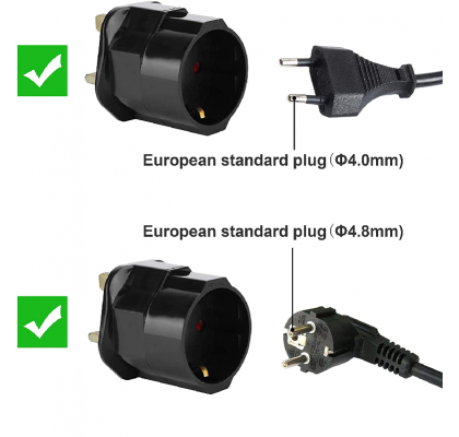 EU - GB Plug Adaptor - SCHUKO - UK Plug Adaptor
