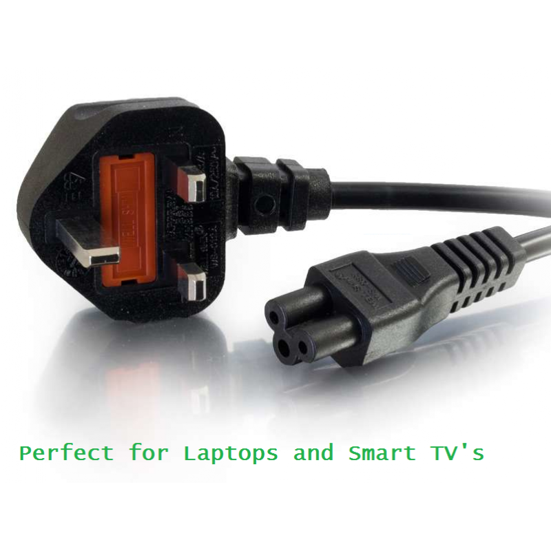 Mains Cable Clover Leaf 2m - Black