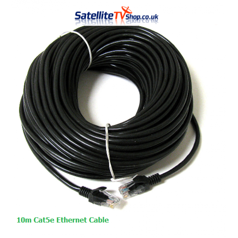 10m CAT 5E Network Cable RJ45 Black