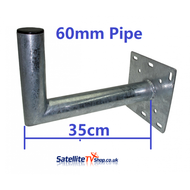 L-Shaped Wall Bracket 60mm x 35cm - Galvanized
