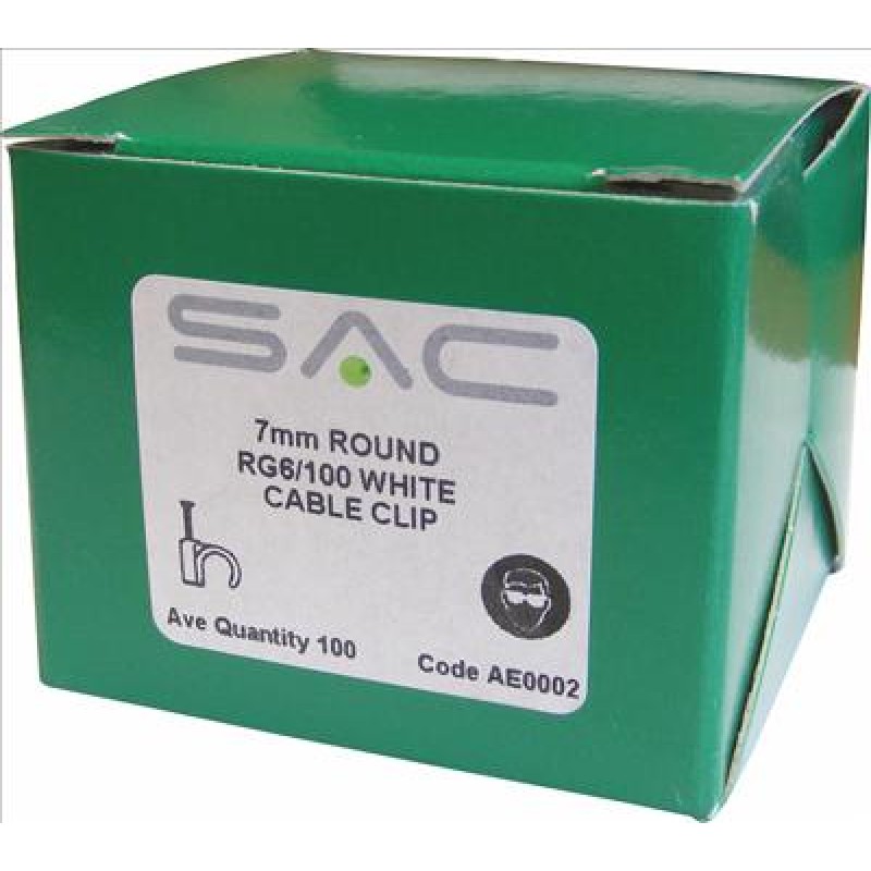 7mm Round Clips White