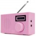Kitsound Pixel DAB / FM Clock Digital Radio - Pink  